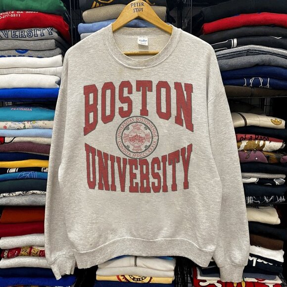 Vintage Boston University Crewneck Sweatshirt, Retro BU EST 1839 Shirt tee - Picture 1 of 2